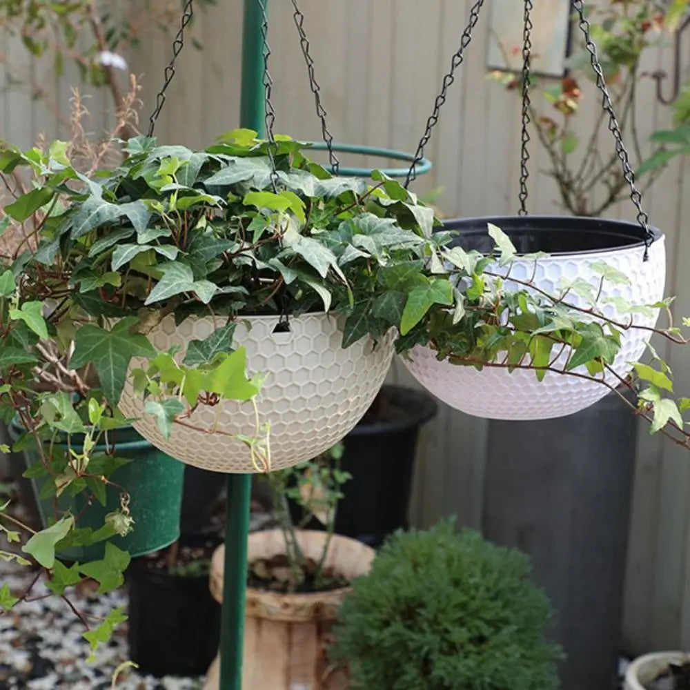 Hanging Woven-Look Self-Watering Flower Basket Hydroponic Pot Hanging Flower Basket Richie's