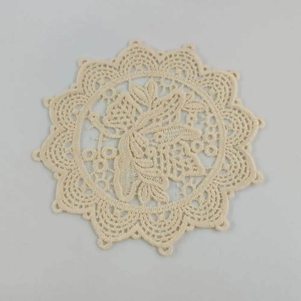 Lace Embroidered Cloth Coaster – Vintage Round Dining Mat Embroidered Coaster Richie's