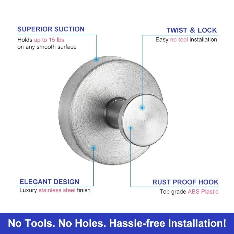 Suction Cup Hooks – Waterproof Stainless Steel Bathroom Hook Suction Cup Hook Richie's