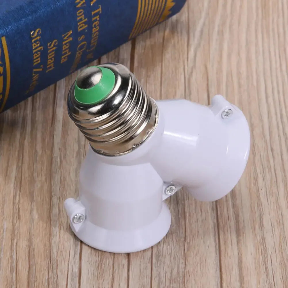 E27 to 2×E27 Bulb Socket Splitter Adapter | Dual Lamp Holder Lamp Socket Adapter Richie's