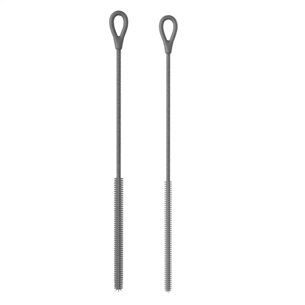 2PCS Silicone Straw Cleaning Brushes 25cm – Food-Grade 6mm & 9mm Straw Cleaning Brush Richie's Gray