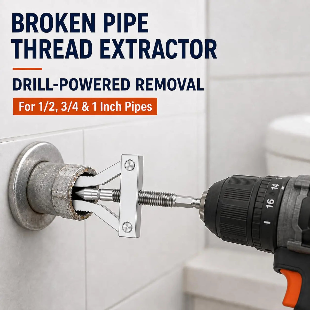 Broken Pipe Thread Extractor Tool – Hex Drill Shank 1/2 & 3/4 In Pipe Thread Extractor Richie's