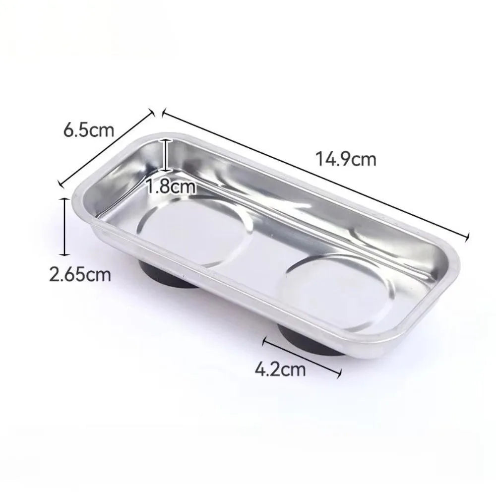 Stainless Steel Magnetic Parts Tray with Rubber Base | 3 Sizes Magnetic Parts Tray Richie's B