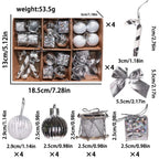 24pcs Christmas Ball Ornament Set – DIY Xmas Tree Decorations Christmas Ornament Set Richie's Silver 1.5cm