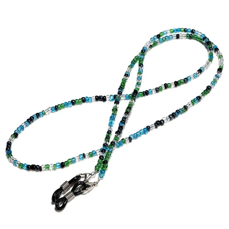 Handmade Beaded Glasses Chain – Non-Slip Unisex Eyeglass Lanyard Eyeglass Chain Lanyard Richie's green