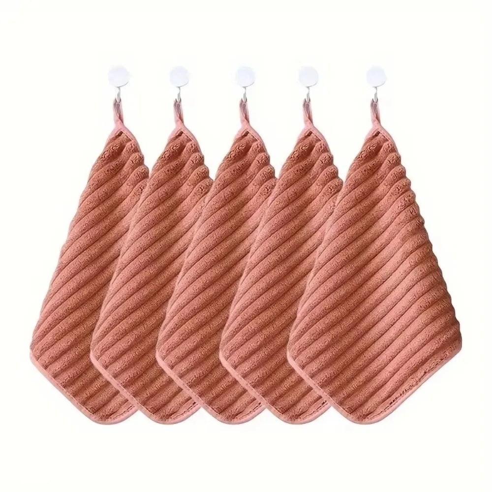 5-Piece Soft Quick-Dry Hand Towel Set – Absorbent Washcloths Hand Towel Set Richie's Orange