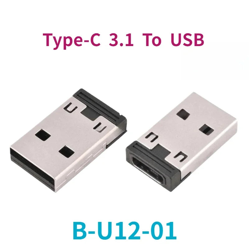 USB-A to Rotating Type-C Female Adapter PCB Connector 5/10PCS USB Connector Adapter Richie's B-U12-01 Black 5PCS