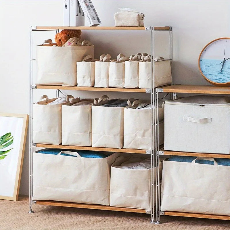 Japanese Minimalist Canvas Folding Storage Basket | Large Laundry Folding Storage Basket Richie's