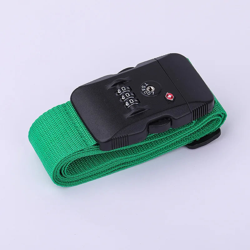 TSA Lock Luggage Strap – Adjustable Password Suitcase Belt Luggage Security Strap Richie's green
