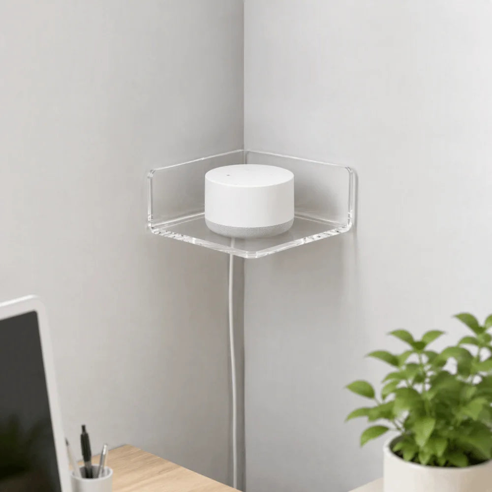3-Pack Clear Acrylic Corner Floating Wall Shelves | No-Drill Corner Wall Shelf Richie's