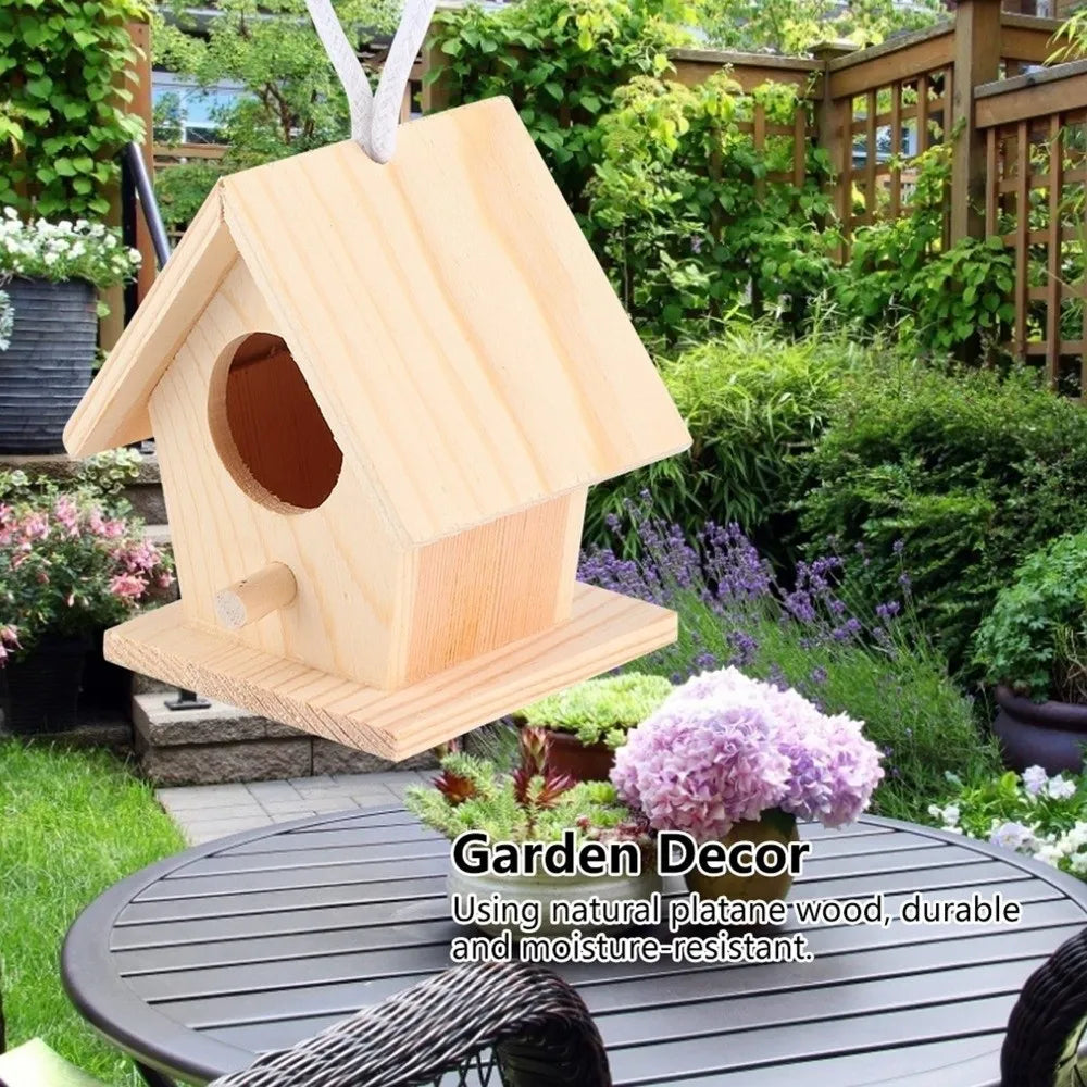 4Pcs Hanging Wooden Birdhouse Set | Platane Wood Bird Nest Hanging Birdhouse Set Richie's