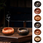 Wooden Incense Holder Bowl Heart Sutra Carved Mini Censer Incense Holder Richie's