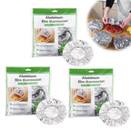 50-Pack Reusable Aluminum Foil Food Covers with Elastic Edges Food Cover Lids Richie's 3 pcs