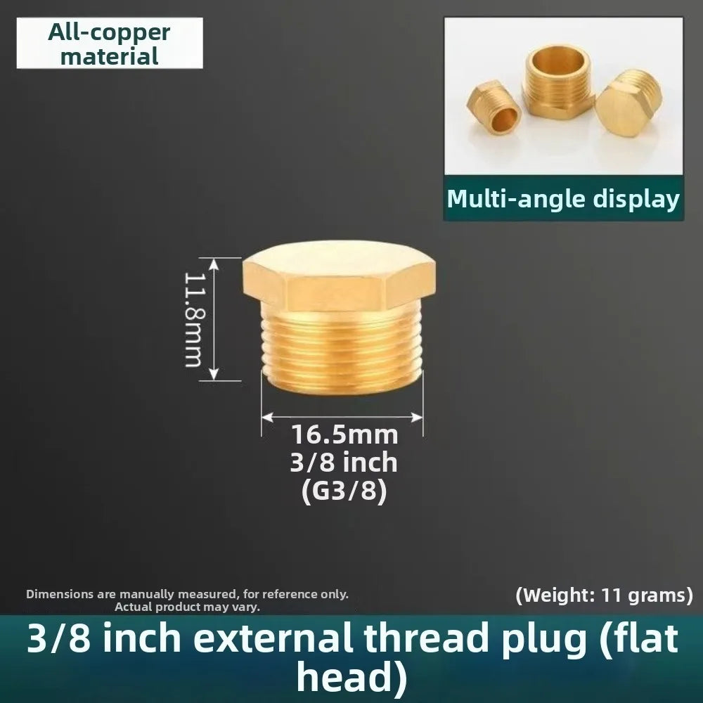 Brass BSP Threaded Pipe End Cap Plug – Hex Head Blind Stopper Pipe Fitting Plug Richie's Cap Male 3I8