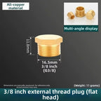 Brass BSP Threaded Pipe End Cap Plug – Hex Head Blind Stopper Pipe Fitting Plug Richie's Cap Male 3I8