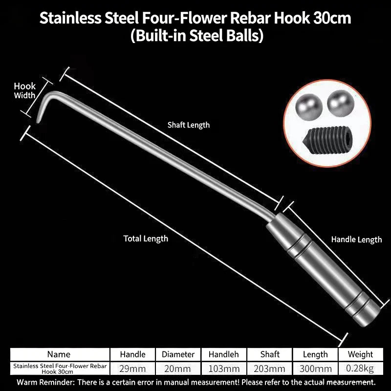 Stainless Steel Rebar Tie Wire Twister Hook 21–33cm Rebar Wire Twister Richie's 30CM