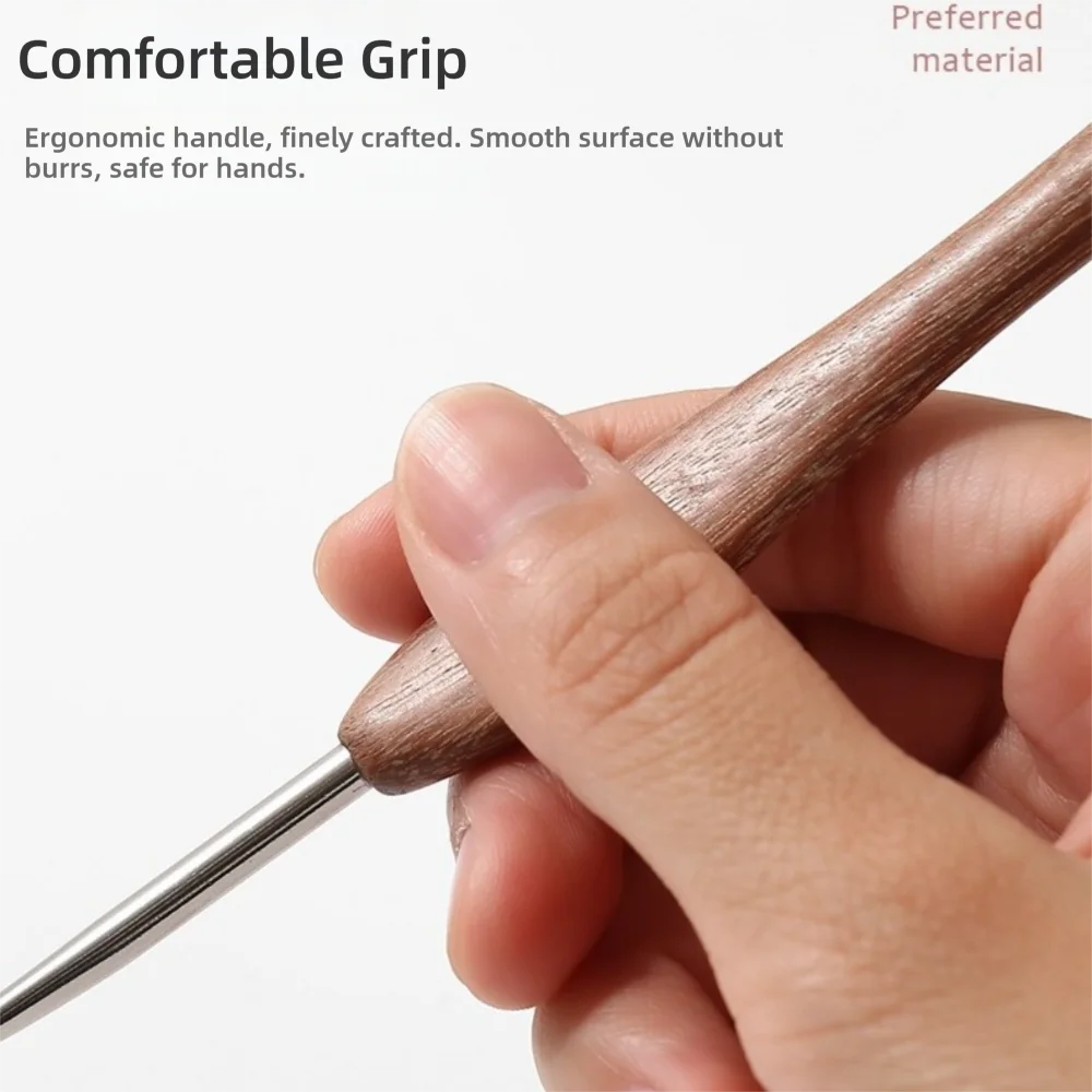 Sandalwood Crochet Hook 2.0–6.0mm Stainless Steel Weaving Tool Crochet Hook Richie's