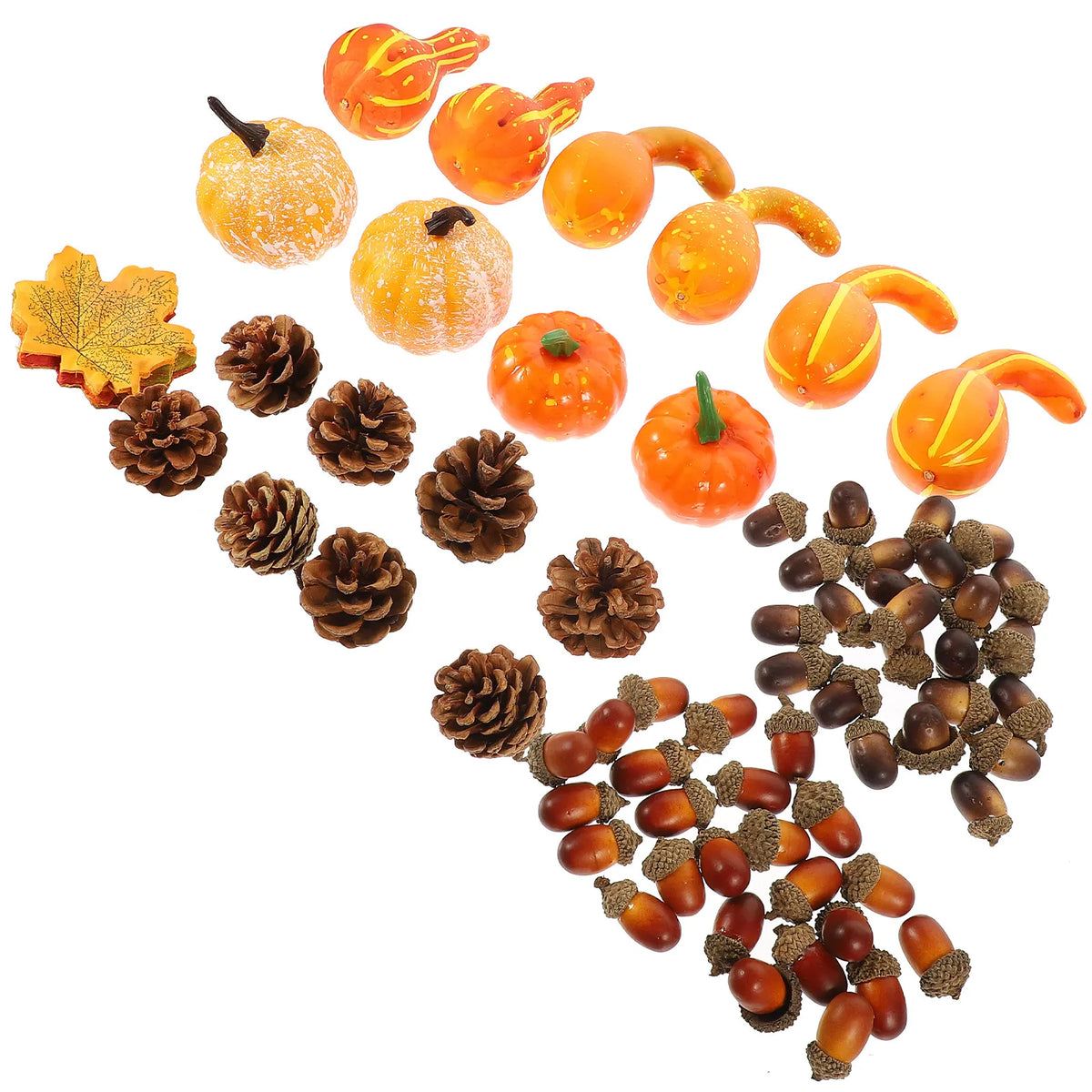 Fake Pumpkin Maple Leaf Pine Cone Acorn Fall Decor Set Fall Harvest Decor Set Richie's