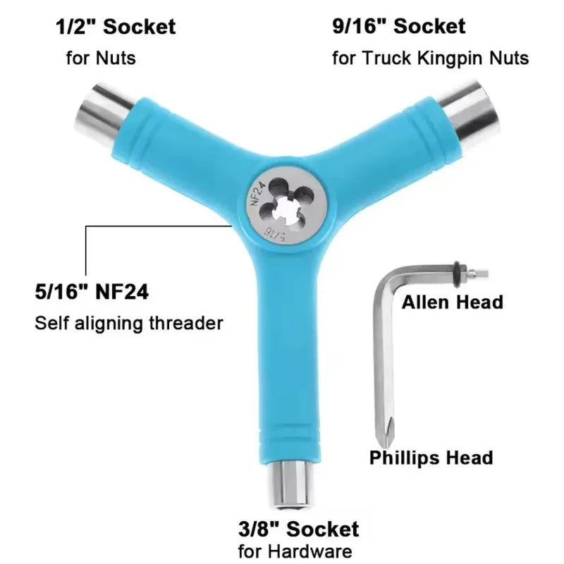 Y-Type All-In-One Skateboard Multi-Tool Wrench & Screwdriver Skateboard Multi-Tool Richie's
