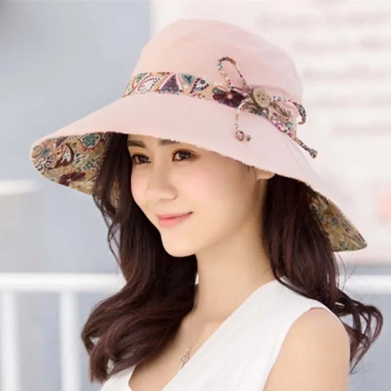 Women's Wide Brim UV Sun Hat | Cotton Beach Cap Women's Sun Hat Richie's