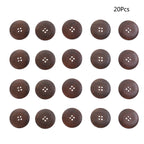 20 PCS Wooden Decorative Flatback Buttons – 4-Hole Sewing Craft Craft Sewing Buttons Richie's
