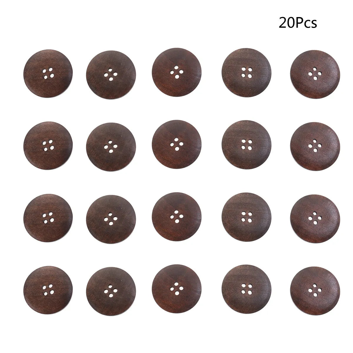 20 PCS Wooden Decorative Flatback Buttons – 4-Hole Sewing Craft Craft Sewing Buttons Richie's