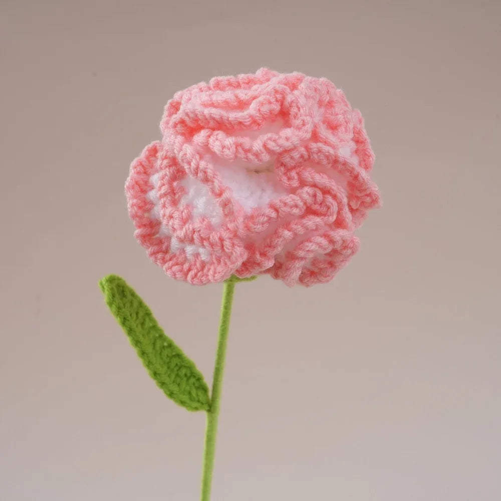 Handmade Crochet Carnation Bouquet – Colorful Knit Wool Flowers Crochet Flower Bouquet Richie's Gradient Watermelon