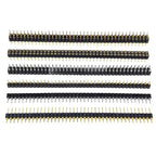 5 Pcs Gold Plated Pin Header 2.54mm Pitch Single/Double Row PCB Pin Header Richie's