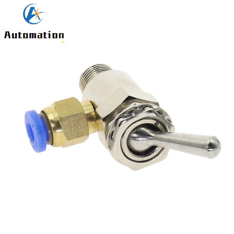 TAC2-2V Pneumatic Toggle Valve 2-Way M5 1/8" Thread + Fittings Pneumatic Toggle Valve Richie's