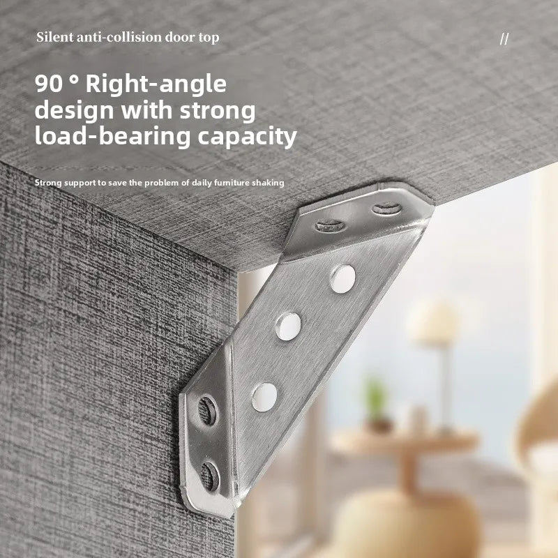 10-Set 90° Stainless Steel Corner Brackets with Screws for Furniture Corner Bracket Set Richie's