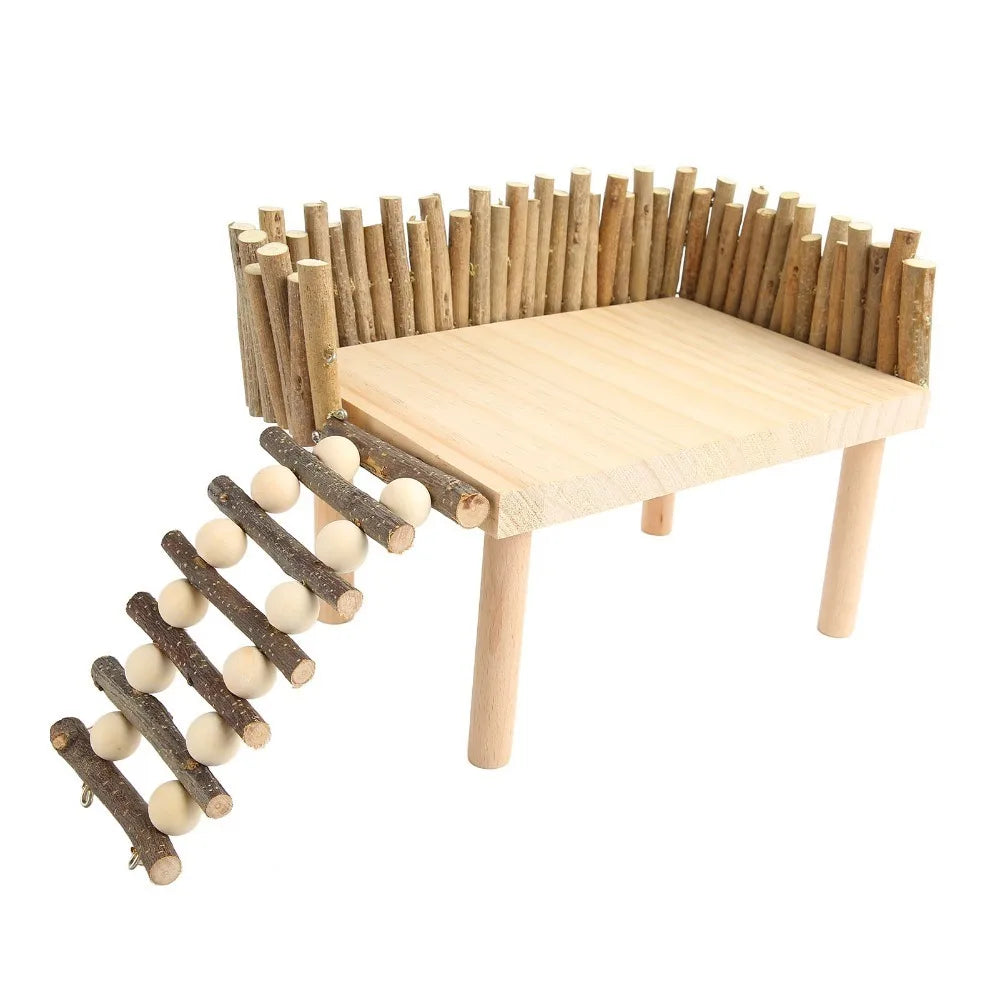 Wooden Hamster Climbing Platform with Ladder | Small Pet Toy Small Pet Toy Richie's Wood