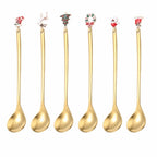 Christmas Stainless Steel Spoon Set with Holiday Pendants Holiday Spoon Set Richie's