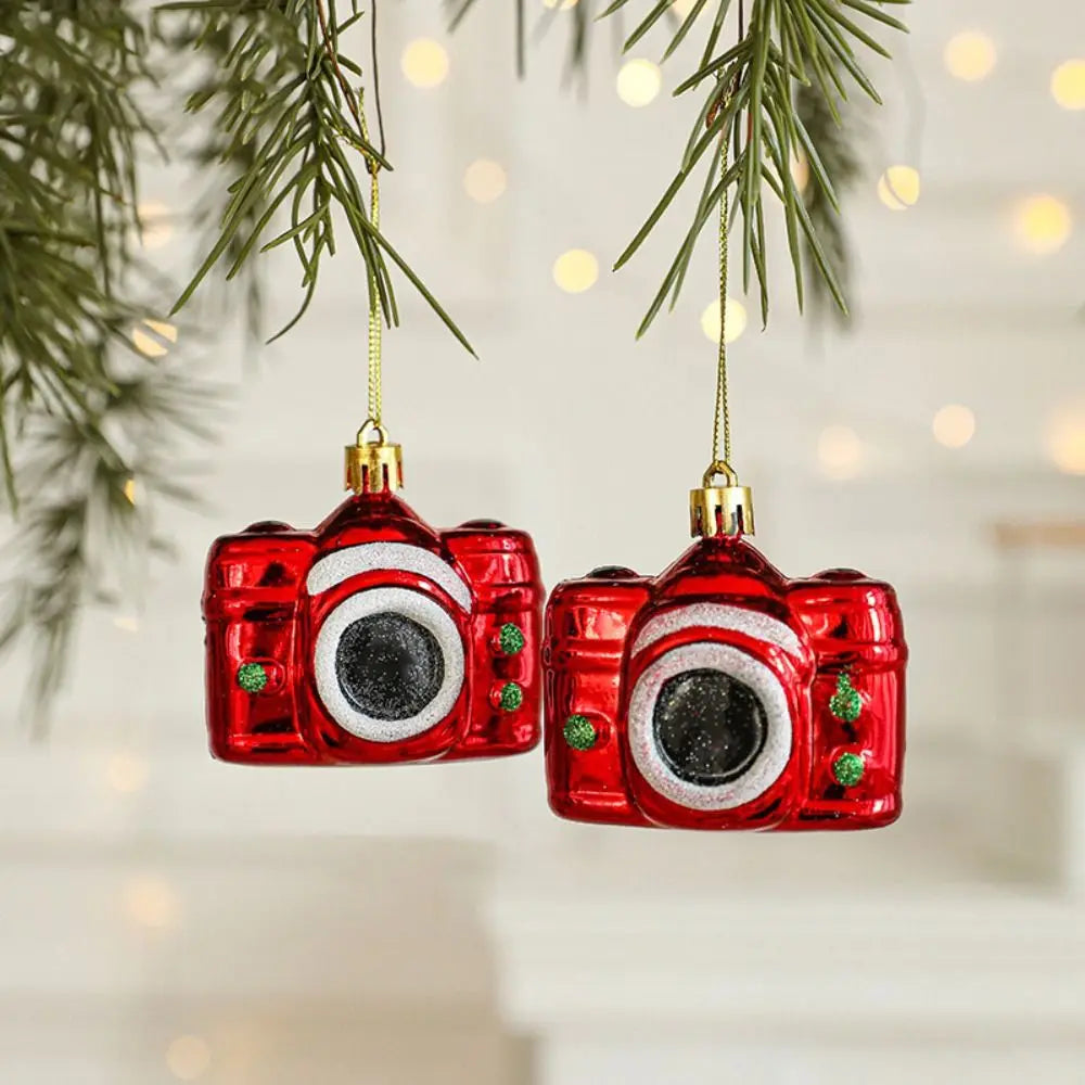2PCS Christmas Ornament Balls – Santa, Owl & Camera Baubles Christmas Ornament Balls Richie's camera