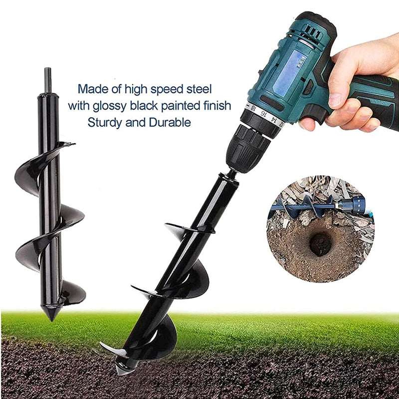 Spiral Garden Auger Drill Bit for Planting Bulbs & Soil Garden Auger Drill Bit Richie's