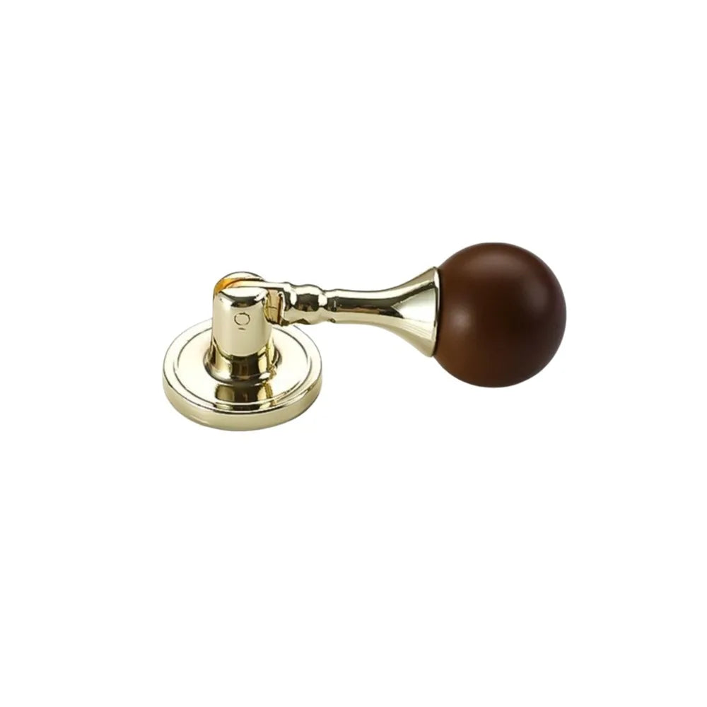 Vintage Walnut Wood Round Ball Cabinet Knobs – Single Hole Cabinet Knob Richie's Gold 5