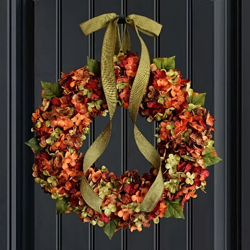 Autumn Hydrangea Hanging Wreath – Classic Wall Décor Decorative Wreath Richie's
