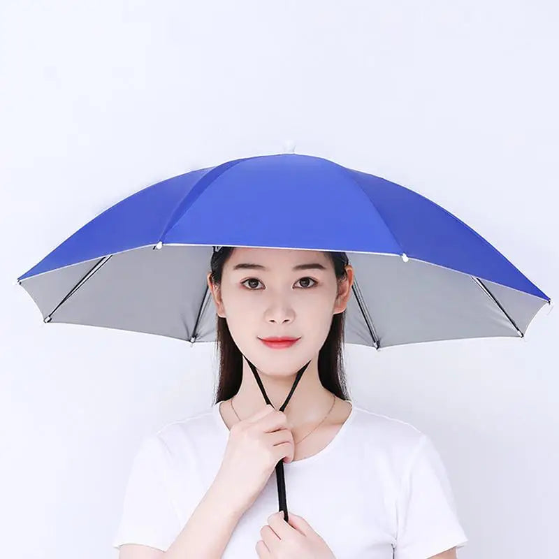 Hands-Free Head Umbrella Hat – Foldable UV & Rain Shield Head Umbrella Hat Richie's A2