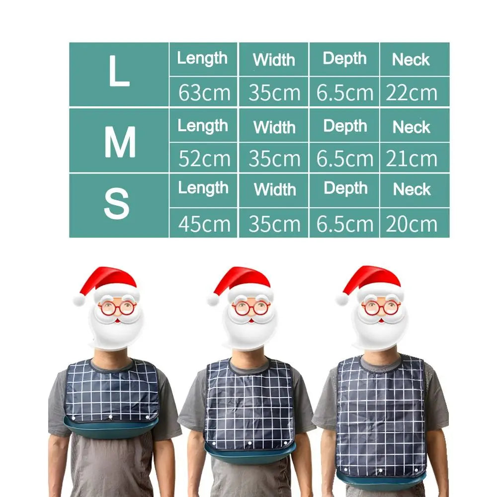 Waterproof Adult Bib Washable Dining Apron S/M/L Adjustable Adult Dining Bib Richie's