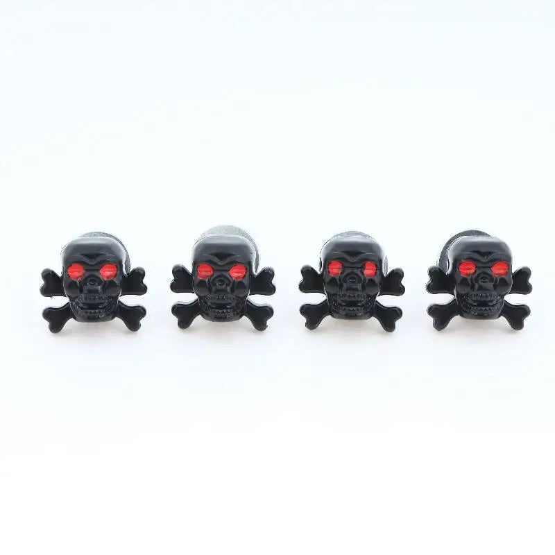 4Pcs 3D Skull License Plate Bolts for Cars & Motorcycles License Plate Fasteners Richie's Black 4pcs
