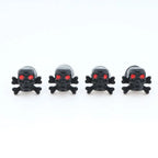 4Pcs 3D Skull License Plate Bolts for Cars & Motorcycles License Plate Fasteners Richie's Black 4pcs