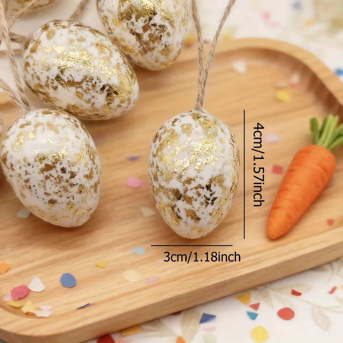 16pcs Easter Golden Foil Egg Hanging Ornaments | Plastic Décor Easter Hanging Ornaments Richie's