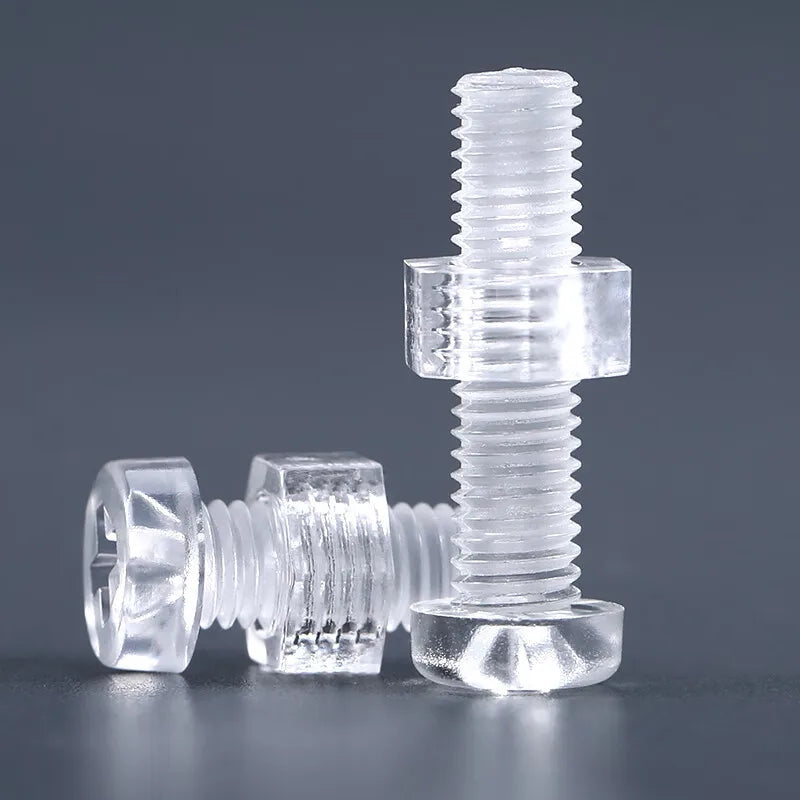 M3–M6 Clear Acrylic Screws & Nuts | Transparent Phillips Sets Plastic Screw Nut Set Richie's