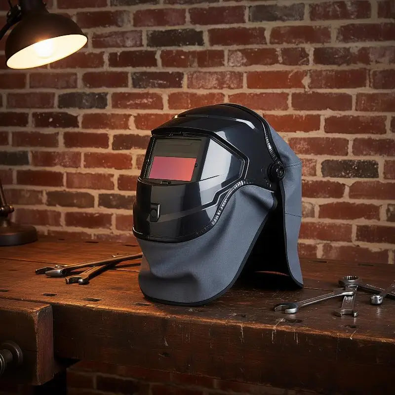 Welding Helmet Cover with Bib – Flame Retardant Anti-Splash Welding Helmet Cover Richie's