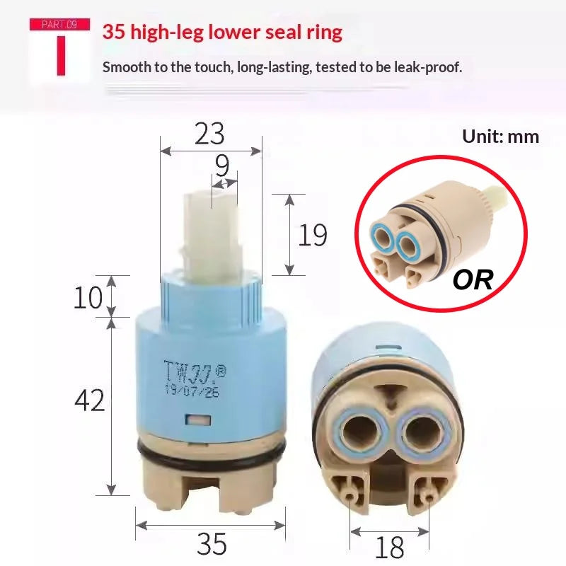 Thermostatic Ceramic Disc Cartridge 35/40mm Faucet Mixer Valve Faucet Cartridge Richie's I 35mm
