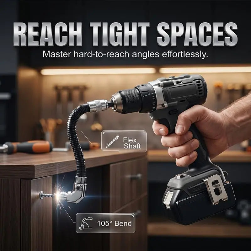 105° Right Angle Driver Flexible Drill Bit Extension | 1/4" Right Angle Driver Richie's