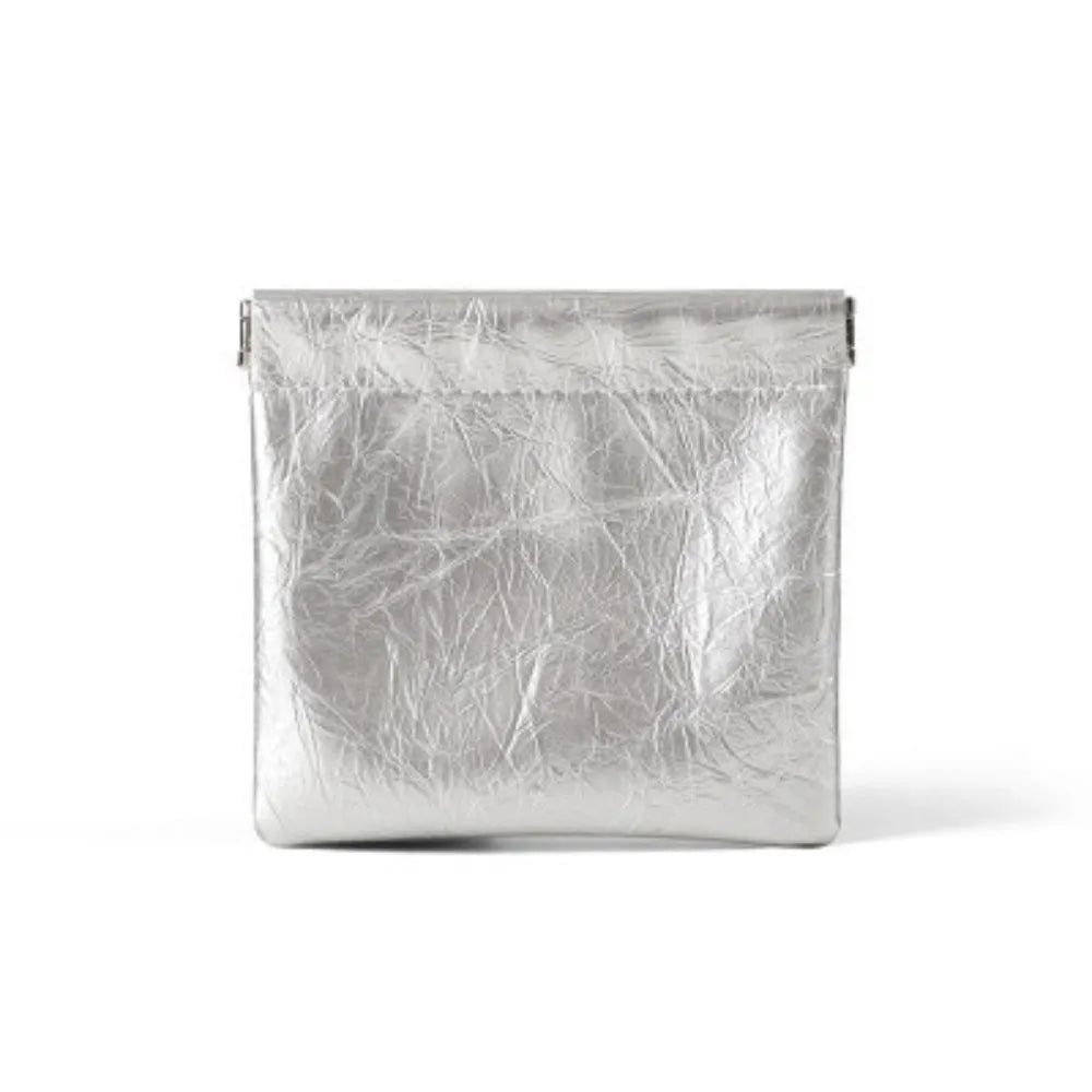 Waterproof PU Leather Coin Purse – Auto-Closure Mini Bag Coin Purse Richie's Small Silver