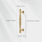 Zinc Alloy Cabinet Pull Handles & Drawer Knobs – Brushed Silver Cabinet Pull Handles Richie's Gold 96mm