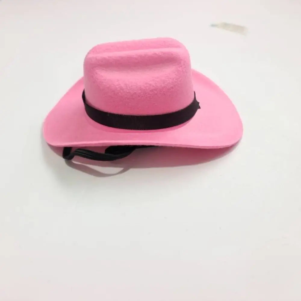 Adjustable Pet Cowboy Hat for Cats & Small Dogs | Summer Pet Costume Hat Richie's pink-ribbon