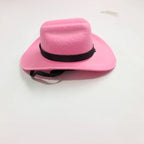 Adjustable Pet Cowboy Hat for Cats & Small Dogs | Summer Pet Costume Hat Richie's pink-ribbon
