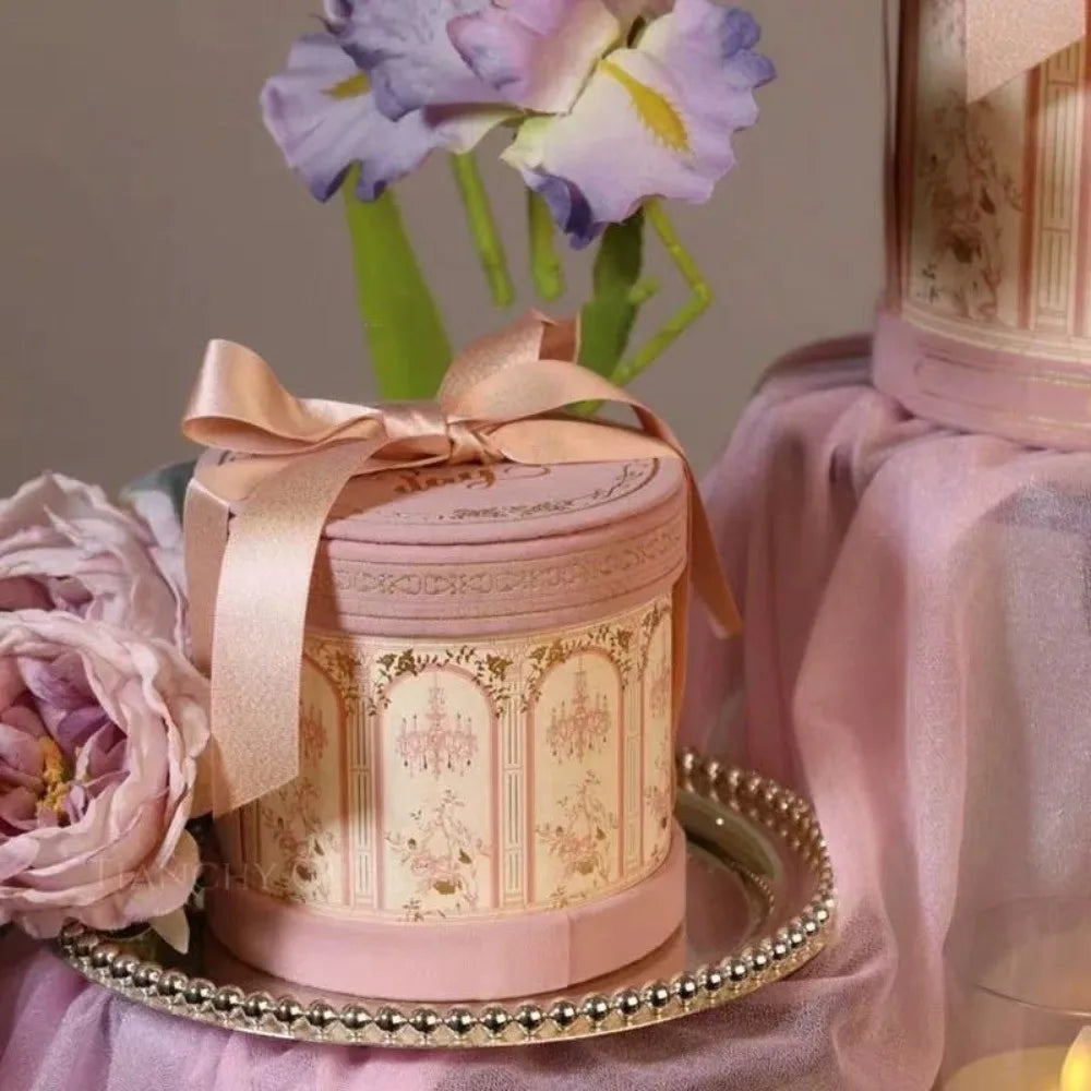 Round Gift Box with Ribbon | Wedding Favor Packaging Box Gift Box Richie's